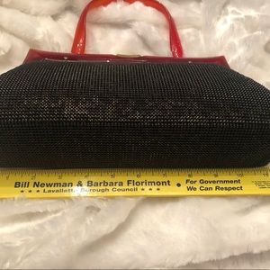 Vintage Whiting & Davis Black Mesh Purse Bakelite
